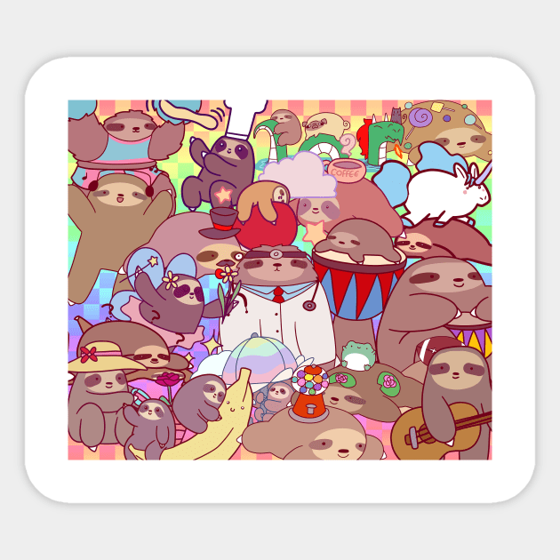 Lots and Lots of Sloth Sticker by saradaboru